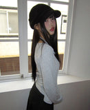 [Fake Layered] MIEM Layered Halter Sleeveless Cardigan