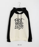 Ichiyo Raglan Color Matching Ribbed Hoodie