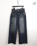 Delray Back Slit Wide Denim Pants
