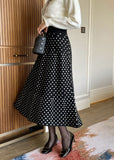 Lua Dot Knit Banding Flare Skirt