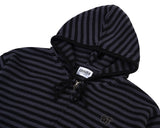 OF_SYMBOL Embroidered Knit Stripe Hood Zip-Up