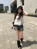 Sean V Shirring Frill Sleeveless Blouse