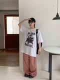 [unisex] Ruwan Cat Printing Over Short Sleeve Tee