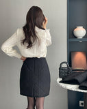 Crea Brushed Lace Collar Puff Blouse