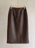 Roel Leather H-Line Skirt