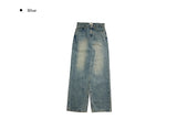 Naf washed denim wide pants