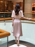 Shining Frill Chiffon Wing Collar Blouse