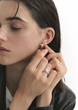 Triple Cut-Out Silver (W) One-Touch Earrings