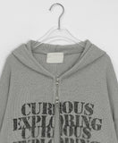 [unisex] Homgo Punching Over Hood Knit Zip-up