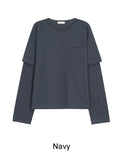 Tia Pocket Layered Long Sleeve Tee