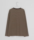 [unisex] Kemppa Stripe Over Round Long Sleeve Tee