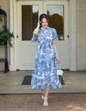 Aichoo Toile Chiffon Pattern String Long One Piece