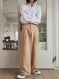 Neji two-tuck wide pants