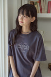 Cat's Heart Chain Embroidery Short Sleeve Tee