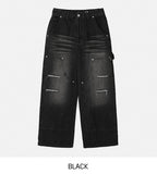 Denti Damage Brush Denim Pants