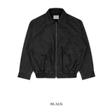 Empty washed leather jacket