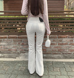 Classic Slim Fit Banding Hip Pad Bootcut Cotton Pants