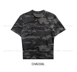 Camo lettering slim crop short sleeves