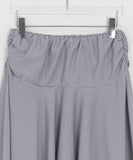 Lunans Stripe Unbalance Shirring Banding Skirt