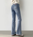 Boot Cut Fit Bonding Brushed Banding Denim Pants