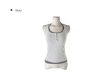 Milty Halter Color Matching Fake Layered Sleeveless