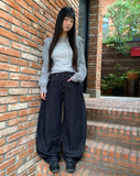 [MADE] Rude Raw Denim Stitch Balloon Fit Wide Long Pants