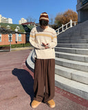 Nordic boucle pattern round knit