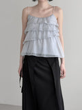 Flynn See-through Frill Tiered Blouse