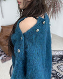 Rendi Wool Hair Button Knit