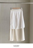 Jayro Shirring Pin Tuck Flare Long Skirt