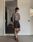 Elbow Belt Cotton Half Slacks