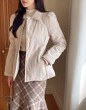 Lumi Belt Collar Puff Short Padded Jacket