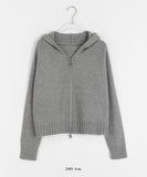 Wileuko Knit Crop Hood Zip-Up