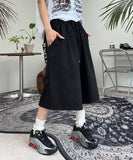 Linen graphic bermuda pants