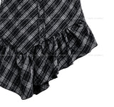 Even Asymmetrical Check Blouse