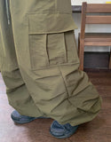 [Unisex] Liebden Keyring Nylon Banding Cargo Wide Pants