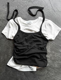 Halter ballet layered top