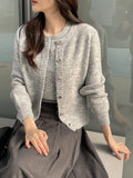 Queenb Sequin Sleeveless Knit Cardigan Set