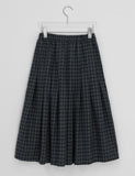 Gatell Peach Fuzz Banding Check Long Skirt