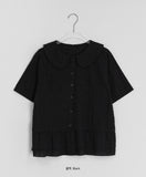 Silke Round Collar Frill Blouse