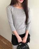 Keeper U-neck Basic Three Quarter Sleeve T-Shirt