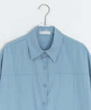 Kinnews String Crop Nylon Short Sleeve Shirt