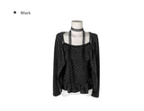 Gren Dot Frill Cardigan Sleeveless Set