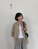 [unisex] Pweep Vintage Stripe Over Linen Shirt