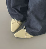Ribbon Shirring Square To Flat Shoes