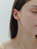 H Edition Silver Off-Drop Hoop Earrings