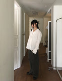 Tornet Western Eyelet String Slit Cotton Long Sleeve Shirt
