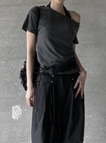 Ansi Stud One Shoulder Tee