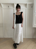 Tenu Tiered Frill Long Banding Skirt