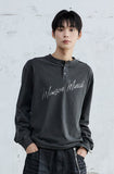SCRIPT TYPE HENLEY NECK LONG SLEEVE
